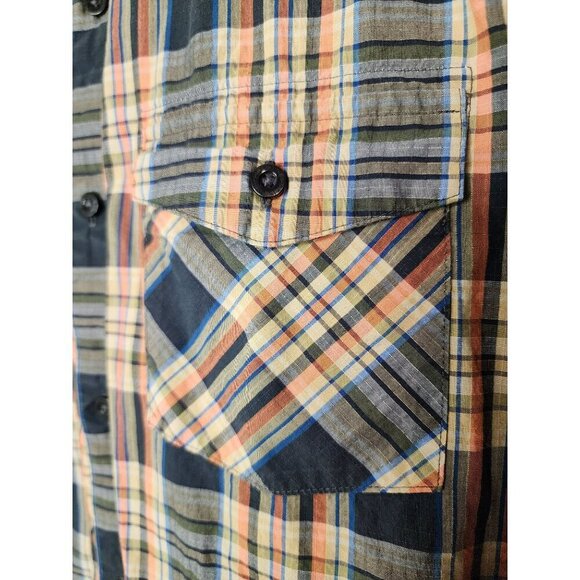 Patagonia Organic Cotton Shirt Mens Large Multi Color Plaid Hiking Outdoor - Picture 5 of 6